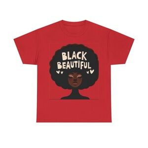 Unisex Tshirts Black empowering. Color red
